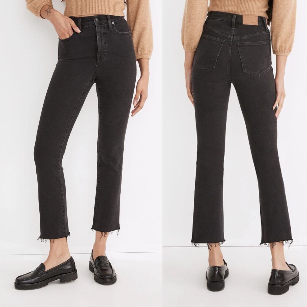 Madewell Cali Demi-Boot Jeans size 29T 29 Tall Raw Fringe Hem